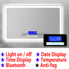 Trumsense K3015CBH Mirror Clock Temperature Date Display with Anti-Fog Touch Six Button Mirror Bluetooth-compatiable Touch Panel Used for LED Light Mirror of Bathroom,Washroom,Bedroom, Bar,Hotel,Beauty Salon,Coffee Shop,Sitting Room,KTV,Homestay