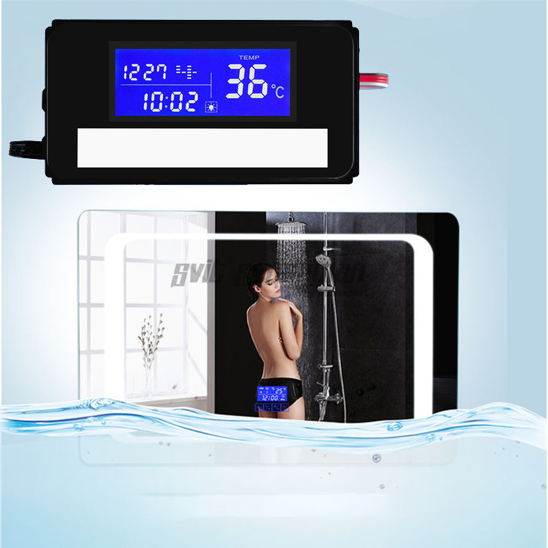 Trumsense K3014AF Light Mirror Touch Switch With Anti-fog Control Led Mirror Clock Time Date Touch Display Factory Supplying