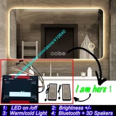 Trumsense DC 12V K3030B Touch Switch Adjust Brightness and 2 LED Colour Strips with Bluetooth-compatiable for LED Mirror