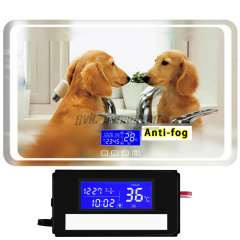 Trumsense K3014AF Light Mirror Touch Switch With Anti-fog Control Led Mirror Clock Time Date Touch Display Factory Supplying