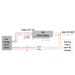 DC 12V Anti-Fog Relay for Lamp Mirror Mist Removing Film Controller Mini Relay for Mirror Defogging Film on off Controller