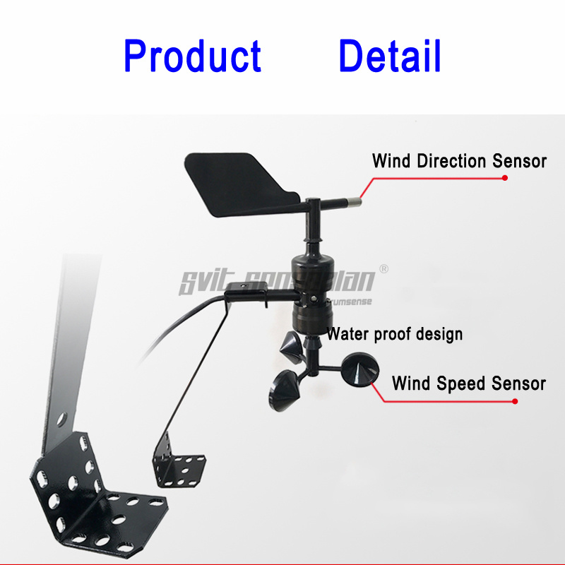 Trumsense STTWSWDI93005S Strong Installation Bracket Integrated Wind Speed and Wind Direction Sensor 9 to 30V Power Supply 0 to 5V Output Polycarbon Material Apply for Weather Station