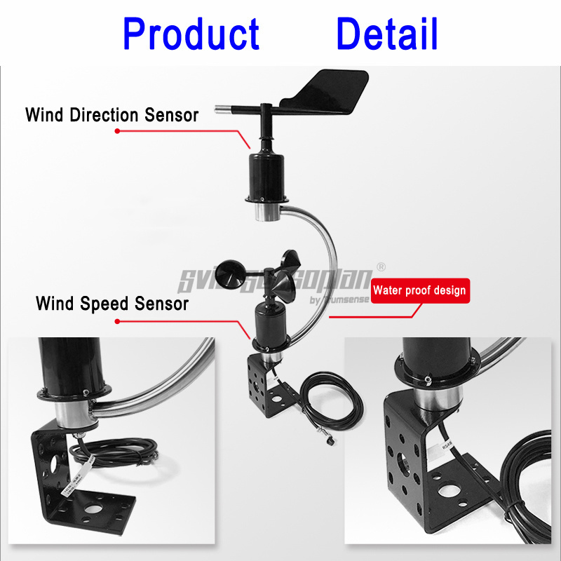 Trumsense STTWSWDI930025C Integrated Wind Speed and Direction Sensor 9 to 30V Power 0.2 to 5V Output Used for Meteorological Monitoring Made of Polycarbon Material