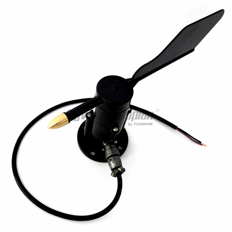 Anémoscope Trumsense STTWD1224420C avec capteur de direction de flux d'air en polycarbonate, alimentation 12-24 V, sortie 4-20 mA, haute précision, pour environnements difficiles.