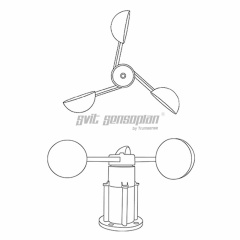 Trumsense STTWS122415C Wind Speed Cup Wind Velocity Sensor DC 12 to 24V Power 1 to 5V Output Suitable for Harsh Working Environment