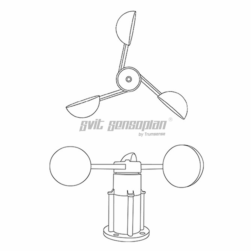 Trumsense STTWS1224RS485C Polycarbon Wind Speed Sensor With High Precision Strong Structure Low Starting Wind Speed 12 to 24V Power RS485 Output