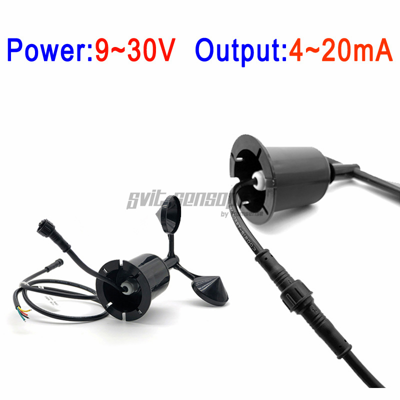 Trumsense STTWS930420 Anemometro 3 tazze Sensore di velocità del vento Alimentazione da 9 a 30 V Uscita di corrente da 4 a 20 mA Misuratore di velocità del vento Conforme alla guida CIMO di WMO