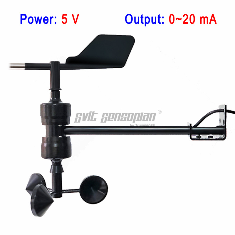 Trumsense STTWSWDI5020T DC 5V Power 0 to 20mA Output Integrated T Type Wind Speed and Wind Direction Sensor with Water Proof Design