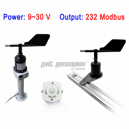 Trumsense STTWSWD930232 RS232 Output Wind Speed Sensor And Wind Direction With Both Sensor Side or Bottom Outlet Wire DC 9-30V Power Supply Polycarbon Material Apply for Weather Station