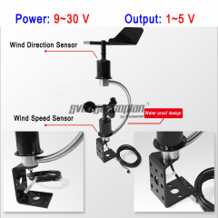 Trumsense STTWSWDI93015C 9 to 30V Power 1 to 5V Output Integrated Wind Speed and Direction Sensor Suitable for a Variety of Harsh Meteorological Environments