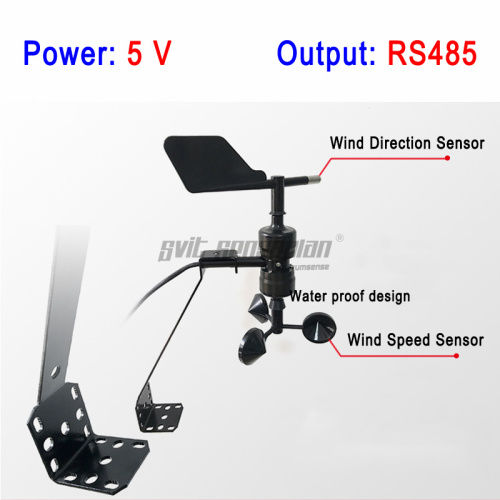 O sensor de velocidade e direção do vento Trumsense STTWSWDI5485S possui design integrado, alimentação de 5V e saída RS485, podendo ser conectado a computadores ou servidores de institutos meteorológicos.
