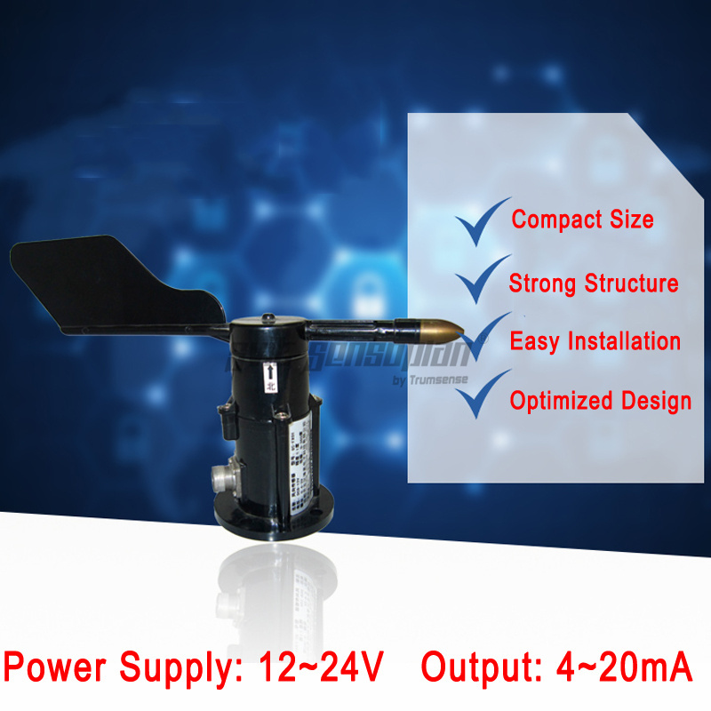 Trumsense STTWD1224420C Polycarbon Airflow Direction Sensor Anemoscope 12 to 24V Power Supply 4 to 20 mA Output for Harsh Environment with High Precision