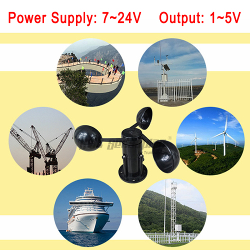 Trumsense STTWS72415C Windgeschwindigkeitssensor (1–5 V Ausgang) mit 7–24-V-Netzteil. Geeignet für Werbung, Barrieren, Meteorologie, Seefahrt. Direktversand ab Werk.