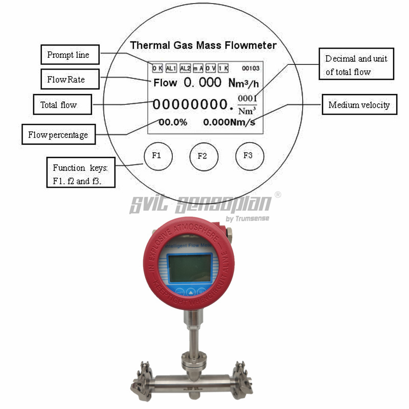 Trumsense DN150 SS304 STTTMFMDN150 Thermal Mass Flow Meter DC 24V Power 4 to 20mA and RS485 Modbus Output