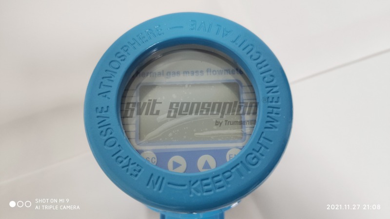 Trumsense DN50 SS304 Thermal Mass Flow Meter STTTMFMDN50 DC 24V Power 4 to 20mA and RS485 Modbus Output for Natural Gas Temperature Display