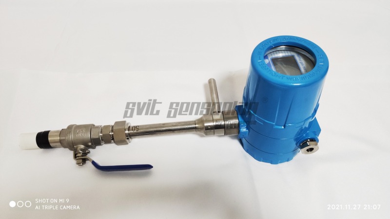 Trumsense DN50 SS304 Débitmètre Massique Thermique STTTFMDN50 DC 24V Alimentation 4 à 20mA et Sortie Modbus RS485 pour Affichage de la Température du Gaz Naturel