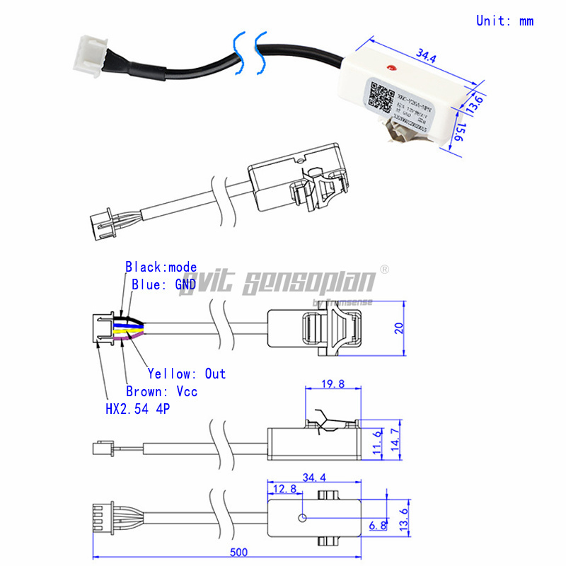 Trumense 24V XKC-Y26A-PNP Outer Jaw Type Non Contact Liquid Level Sensor for Small Hose Tube Pipe Inner Water Detecting