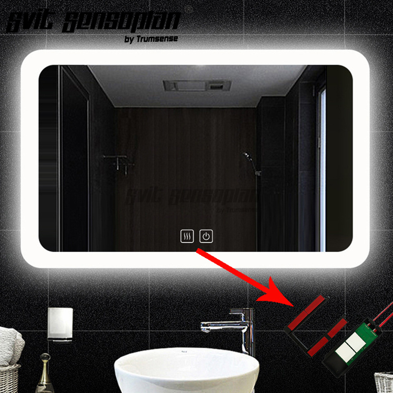 Trumsense LED Light Mirror Touch Switch WS08F2 Stepless Adjust Brightness Work with Anti-fog film for Bathroom Decoration