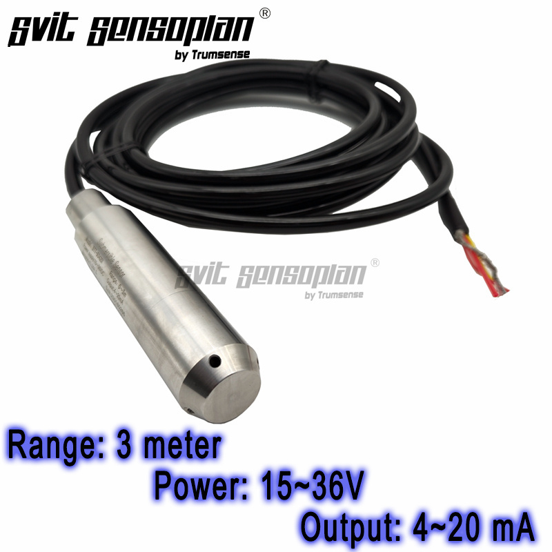 Trumsense STT-93420I 15 to 36V Power 3 Meter Range 4 to 20mA Output Submersible Water Level Transducer Liquid Depth Transmitter