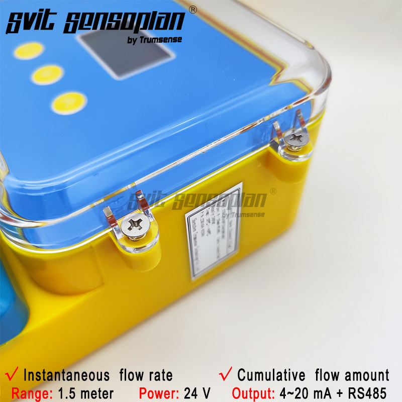 Trumsense STT-15UOFS24420RS485 1.5m Range Ultrasound Open Channel Flowmeter 4 to 20ma RS485 Output for Instantaneous Cumulative Flow Rate or Amount