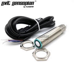 Trumsense 4 to 20mA Output M18 Ultrasound Sensor Used for Distance Sensing of Water Fuel Powder or Sand Model TPT200F18TR45I800 5 to 80 cm Range 15 to 30V Power Supply