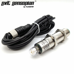 Trumsense 4 to 20mA Output M18 Ultrasound Sensor Used for Distance Sensing of Water Fuel Powder or Sand Model TPT200F18TR45I800 5 to 80 cm Range 15 to 30V Power Supply