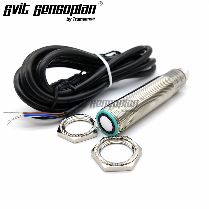 Trumsense TPT200F18TR45U2800 M18 Ultrasound Sensor 5 to 8cm Range 15 to 30V to Detect Distance for Liquid Tank or Cement Powder