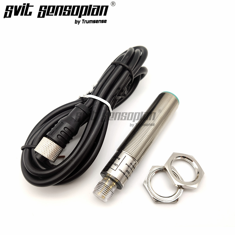 Trumsense Ultrasonic Distance or Sensing Sensor TPT200F18TRU11000 Used for Stacking Height Control or Robotic Sensing with 0 to 10V Output DC 15 to 30V Power Supply 60mm to 1000 mm Adjustable Range