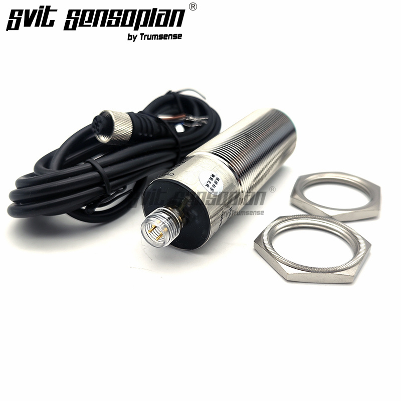 Trumsense PNP Output Ultrasound Sensor for Material Height Sensing 2 m range 15 to 30 V Power STT175F30TRP2000 175Khz Frequency