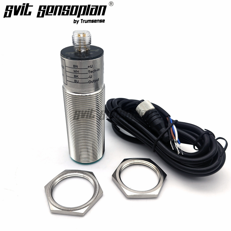 Αισθητήρας απόστασης υπερήχων Trumsense STT175F30TR2N2000 με έξοδο 2NPN και μέγεθος M30, εμβέλεια 10 έως 200 cm, τροφοδοτικό DC 10 έως 30V ή 15 έως 30V για εξοπλισμό πλυσίματος αυτοκινήτων