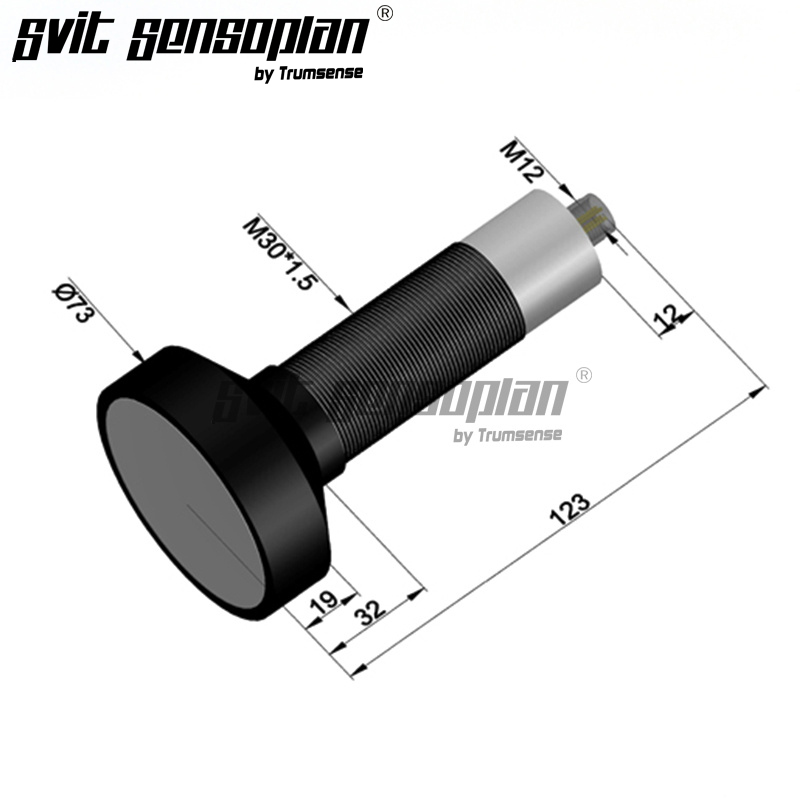 Trumsense 5 m Range 65 Khz Ultrasound Sensor 25 degree Angle 15 to 30V Power 2NPN Output for Universal Usage of Distance Detect