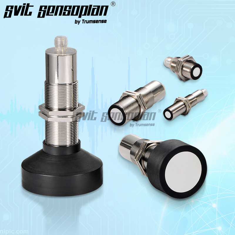 Trumsense 2 PNP Output Ultrasonic Distance or Position Sensor Transducer 15 to 30V Power 0.5 to 5 m Range with Synchronization