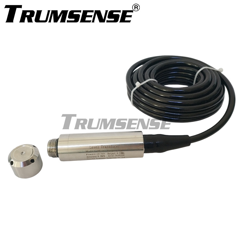 24V DC Power 5 Meter Range Submersible Water Level Transducer Liquid Level Transducer Sensor 4 to 20 mA Output Customized Production Available