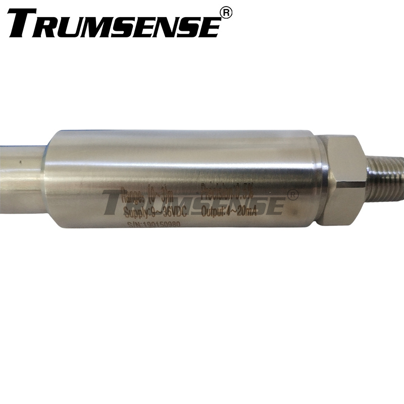 Specially For Unleaded Gasoline 3 Meters Range Petroleum Level Transducer 8 Meters PTFE Cable 0.5% FS 9 to 36 VDC Power 4 to 20 mA Output