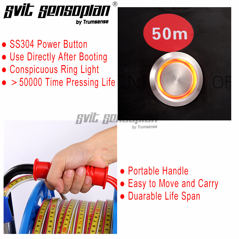 Medidor de nível de água Trumsense de 10 metros, régua de aço, fita, medidor de profundidade de poço de água, medidor de profundidade de líquido, suporte de aço e campainha