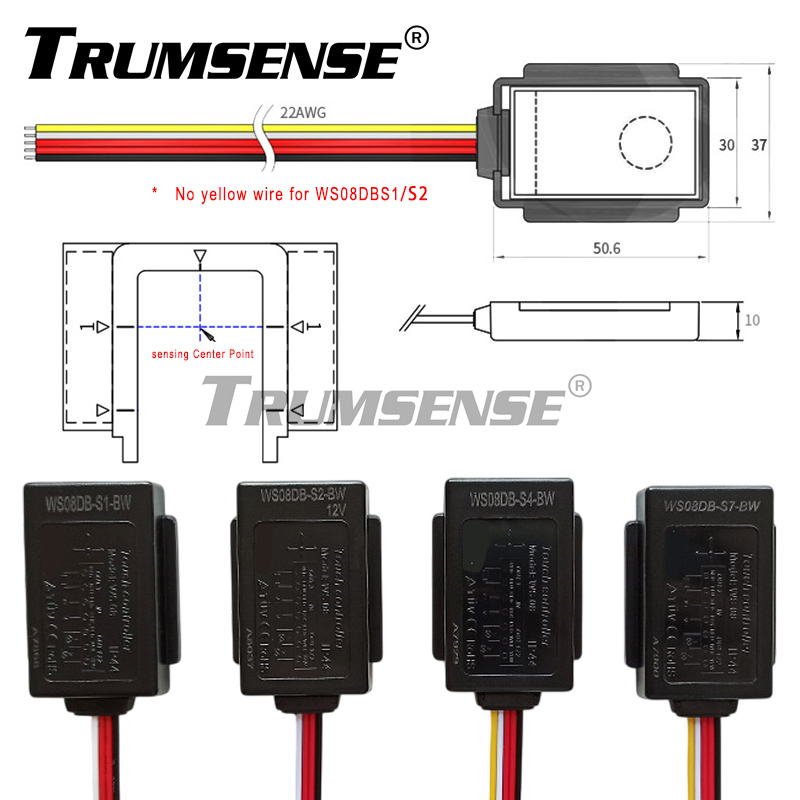 Trumsense WS08DB 10mm Super Thin Design LED Mirror Touch Sensor Switch Single Key Touch Switch for Washroom Bathroom LED Mirror