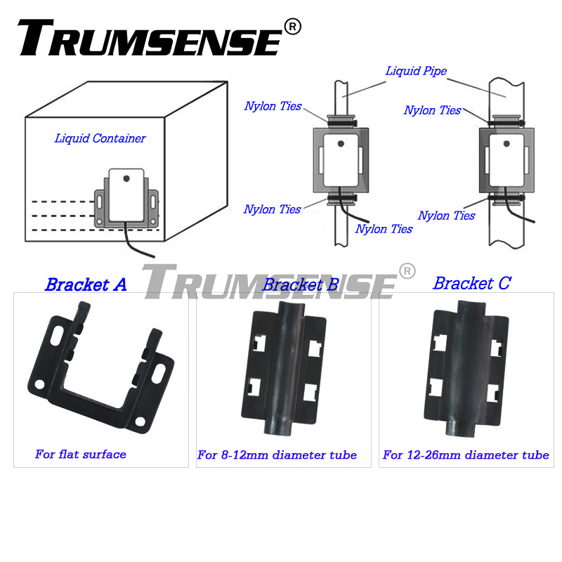 Trumsense DC 12 to 24V Power Supply WS02 WS03 Capacitive Type Contactless Liquid Level Sensor For Flat Container or Pipes