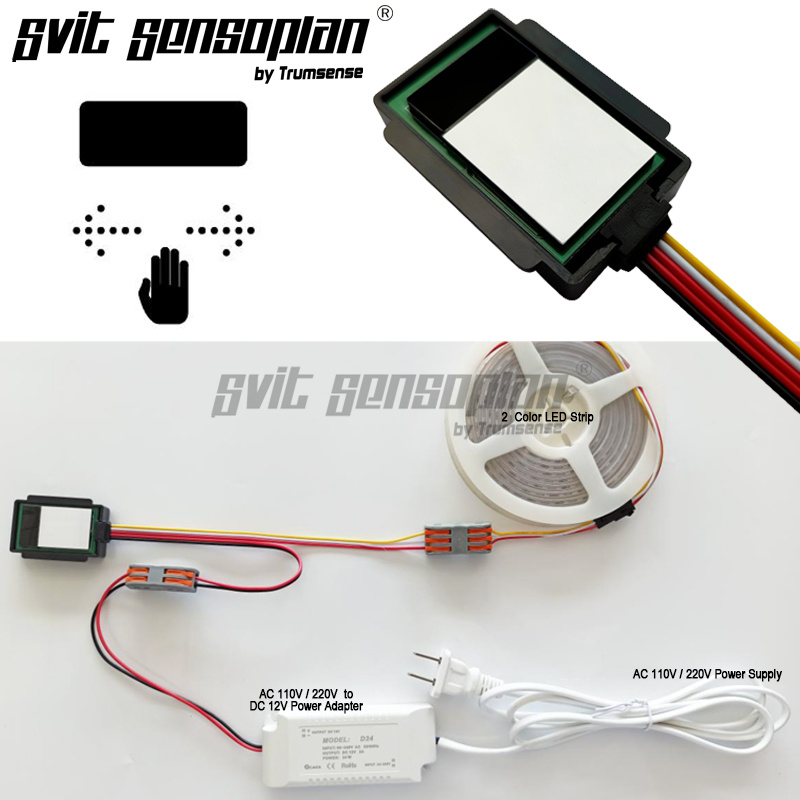 Trumsense Infrared Hand Scan Sensor Switch WS08CR-S5A-WV 60 W 15cm Sensing Distance Steplessly Dimming for Bathroom LED Mirror