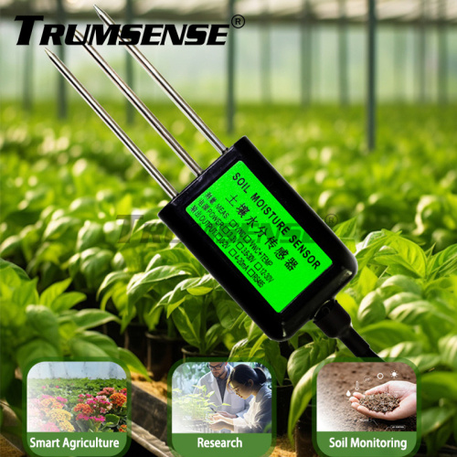 Trumsense® Soil Humidity Temperature Sensor Soil Moisture Content Transmitter Range 0-100% Output 0 to 2V RS485 For Agriculture or Home Use