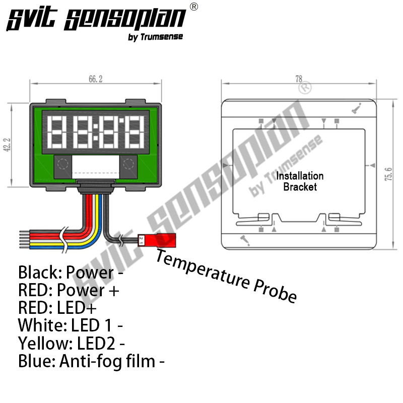 Trumsense K3103B-S7-WW Hand Wave Sensor Switch Time Temperature Display for Bathroom LED Mirror Stepless Dimming Defog Control