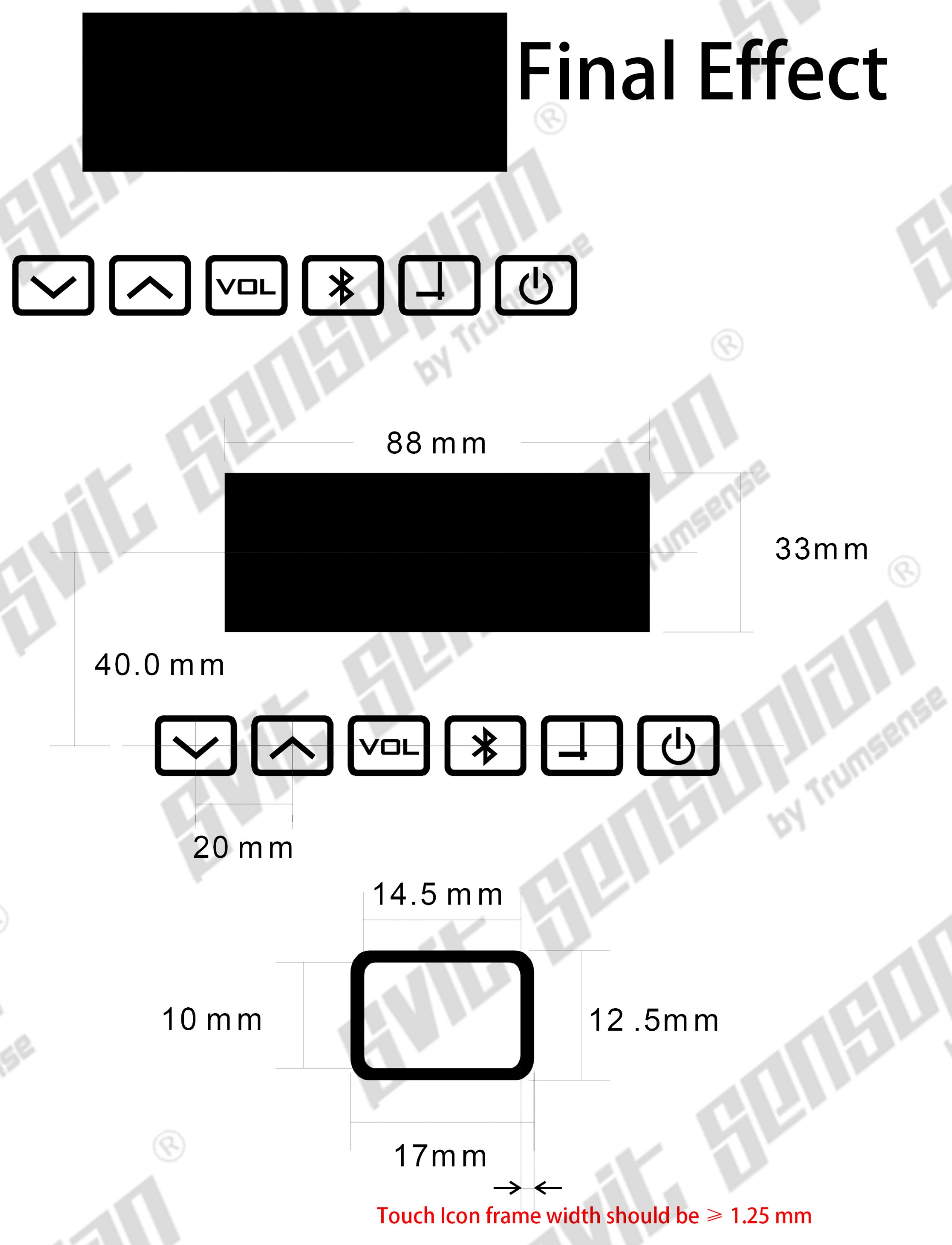 Painel de espelho LED Trumsense® K3015DBL com design super fino, sensor de toque, hora, temperatura, data e Bluetooth para reprodução de música, ideal para reforma de banheiros.
