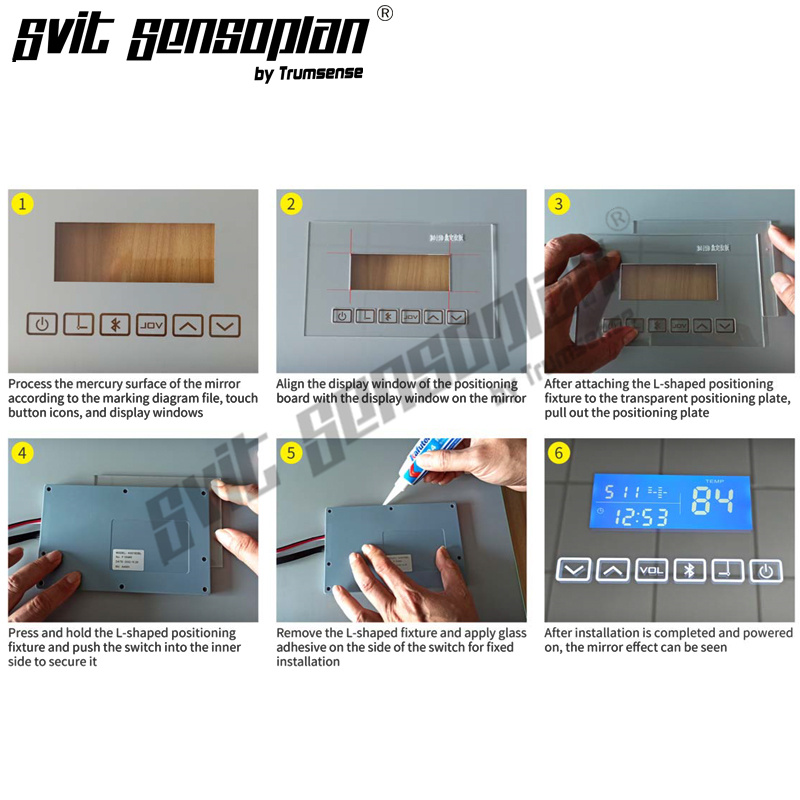 Painel de espelho LED Trumsense® K3015DBL com design super fino, sensor de toque, hora, temperatura, data e Bluetooth para reprodução de música, ideal para reforma de banheiros.