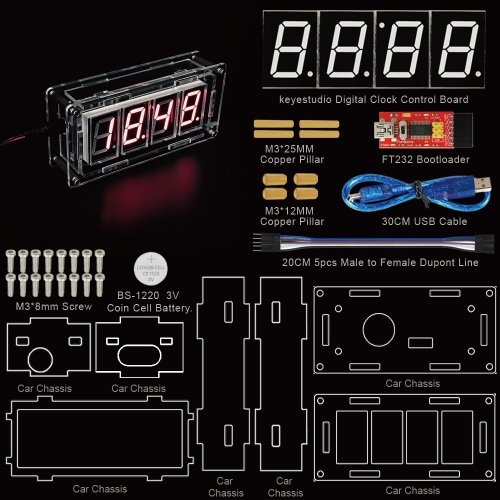 Keyestudio Electronic Smart Clock Kit  for Arduino Programming Education with FTDI +PDF