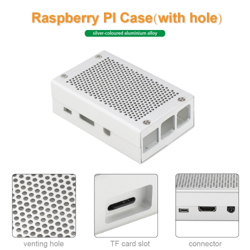 Raspberry Pi 3 Aluminum Case Silver Case Metal for RPI 3 Model B Compatible with Raspberry Pi 2 Model B B+
