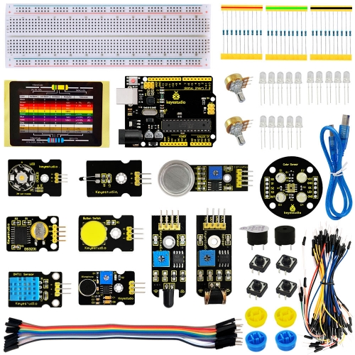 Keyestudio Sensor starter  Kit- K3 For Arduino Education Learning Programming + UNO R3+DHT11+DS3231+Color sensor/19 Projects