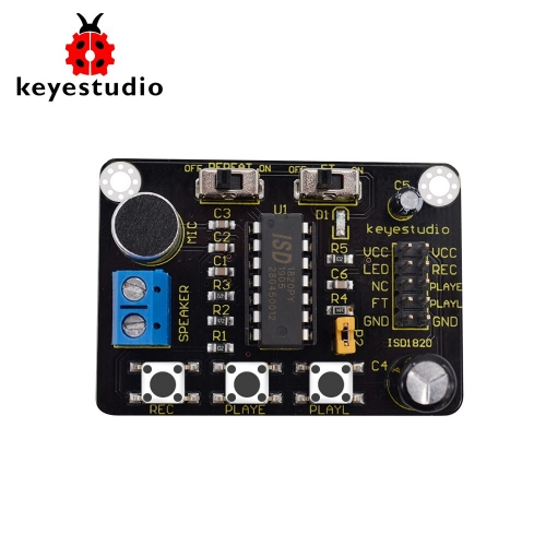 Keyestudio  ISD1820 Sound Voice Recording Playback Module With Mic Sound Audio Microphone for Arduino