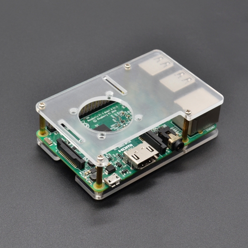 Suitable for Raspberry Pi 4B case Box Double Transparent Acrylic Case/Mountable the Cooling Fan