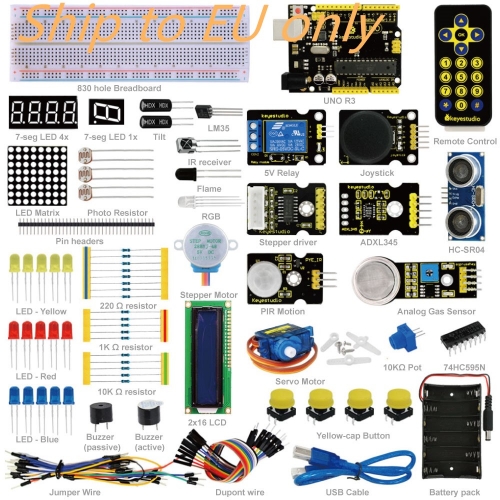 Free shipping to EU !New Keyestudio Advanced Starter Learning Kit For Arduino Education Project with R3 + PDF