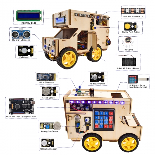 Kidsbits Multi-purpose Coding Robot For Arduino Diy Toy Stem