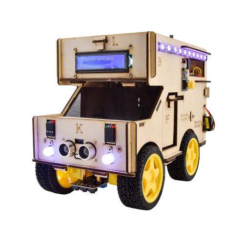 Keyestudio Smart RV Robot Starter Kit Motorhome House Car for Arduino Robot STEM Programming Car Toys for Kids Android/IOS